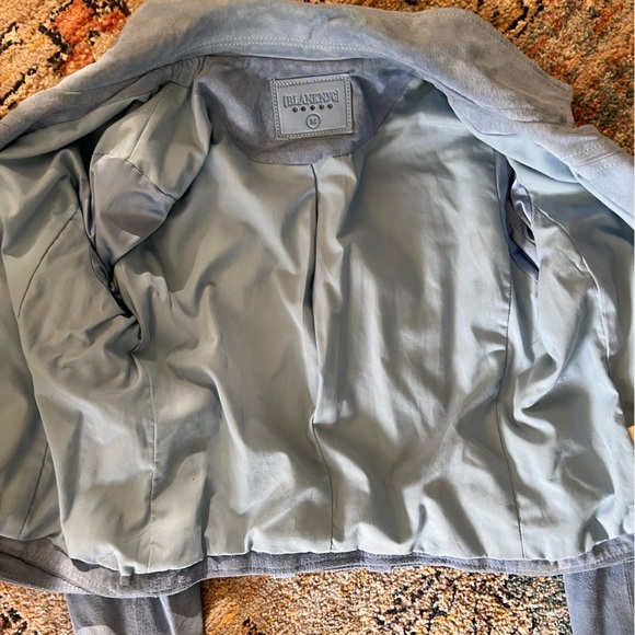 BlankNYC Genuine Suede Moto Jacket - Size Medium - Light Blue - Picture 15 of 17